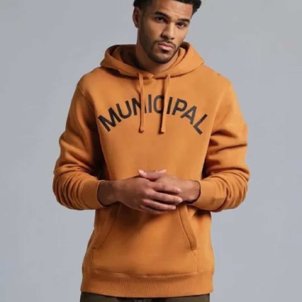 Municipal Men's Pullover Hoodie in Mustard